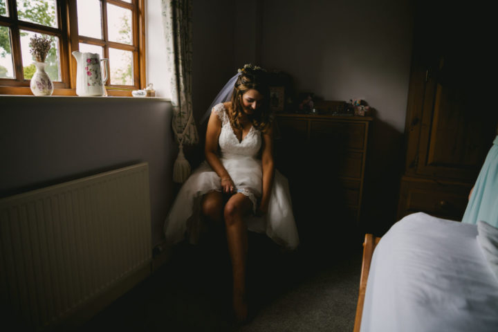 Wedding Day Bridal Lingerie - Harlow & Fox Eleanor Almond review & Aubade garter