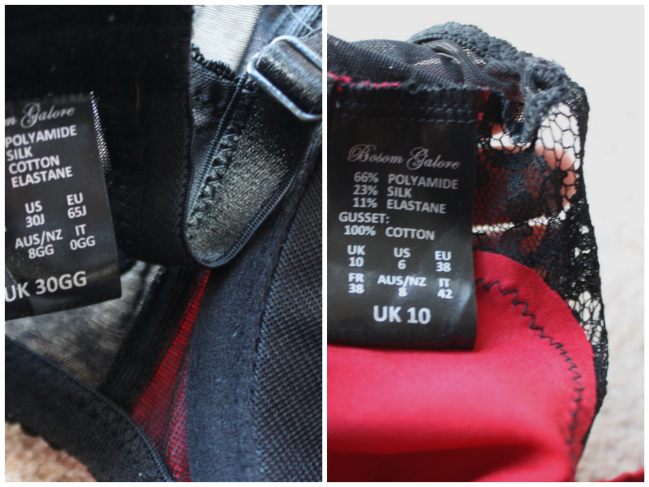 Bosom Galore labelling