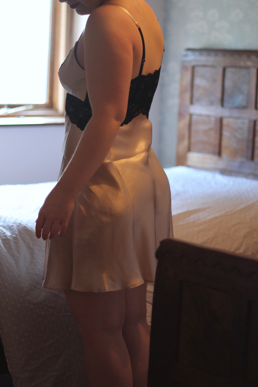 NK iMode Morgan Cradle Bust silk gown in champagne - review