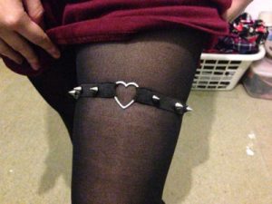 Black Magic Heart & Studs Garter