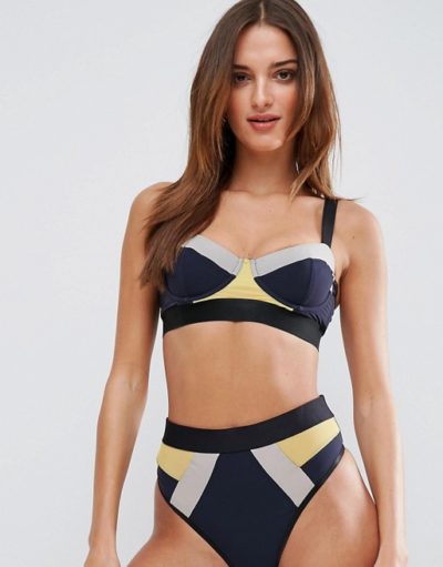 ASOS Luna Colour Block Microfibre Underwire Bra
