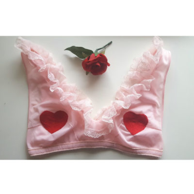 Yeah Yeah Embroidery Embroidered Heart Bralette