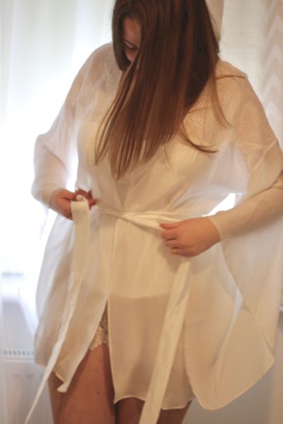 Bridal lingerie outfit - Gilda & Pearl robe, Masquerade Tiffany basque, Ell & Cee Elfin shorts