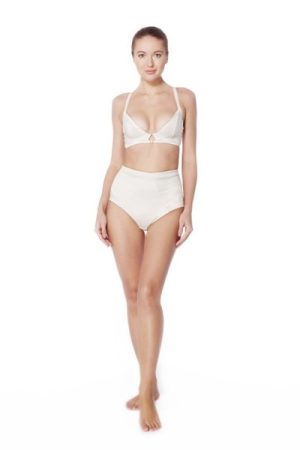 Rose Fulbright Pearl Satin Triangle Bra - £51