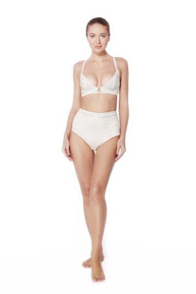 Rose Fulbright Pearl Satin Triangle Bra - £51