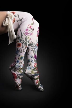 When I Saw Her Thigh High Floral Stockings