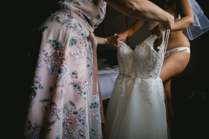 Wedding Day Bridal Lingerie - Harlow & Fox Eleanor Almond review & Aubade garter