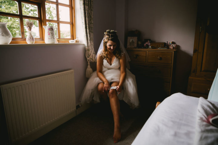 Wedding Day Bridal Lingerie - Harlow & Fox Eleanor Almond review & Aubade garter