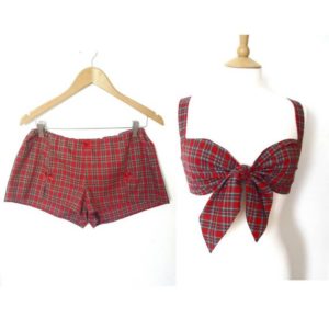 DollyDripp Tartan Lingerie Set - £45