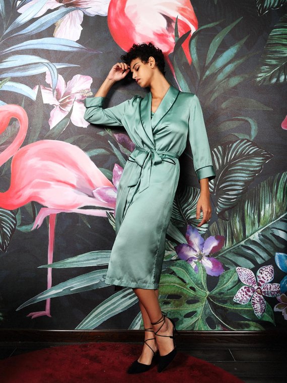 Lucia Berutto Satin Long Kimono - &pound;59