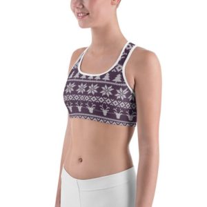 Winter Knit Fair Isle Printed Sports bra