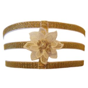 Esty Lingerie Estrella sparkly gold elastic garter